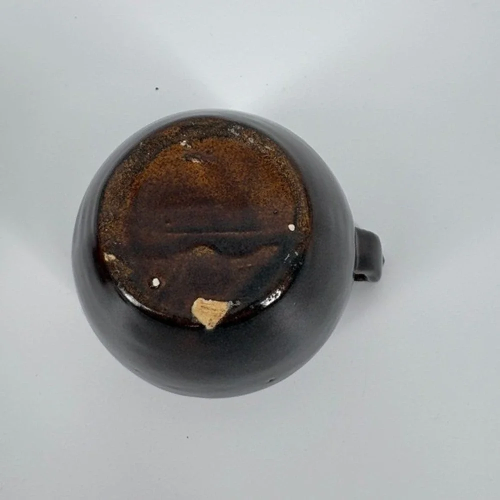 Vintage Red Wing‎ Pottery Sugar Bowl/Creamer Set Brown Teal Glaze Rustic